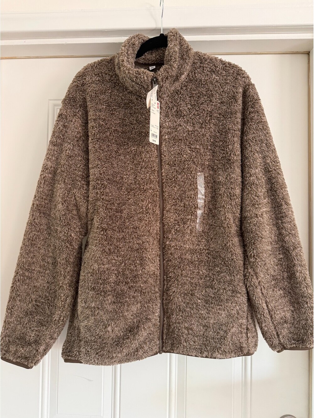 Uniqlo Warm Fall/Winter Fluffy Yarn Fleece Full-Zip Jacket Brown Women's Size L